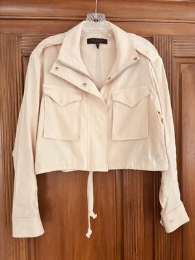 rag & bone Cropped Utility Jacket in Soft Cream
